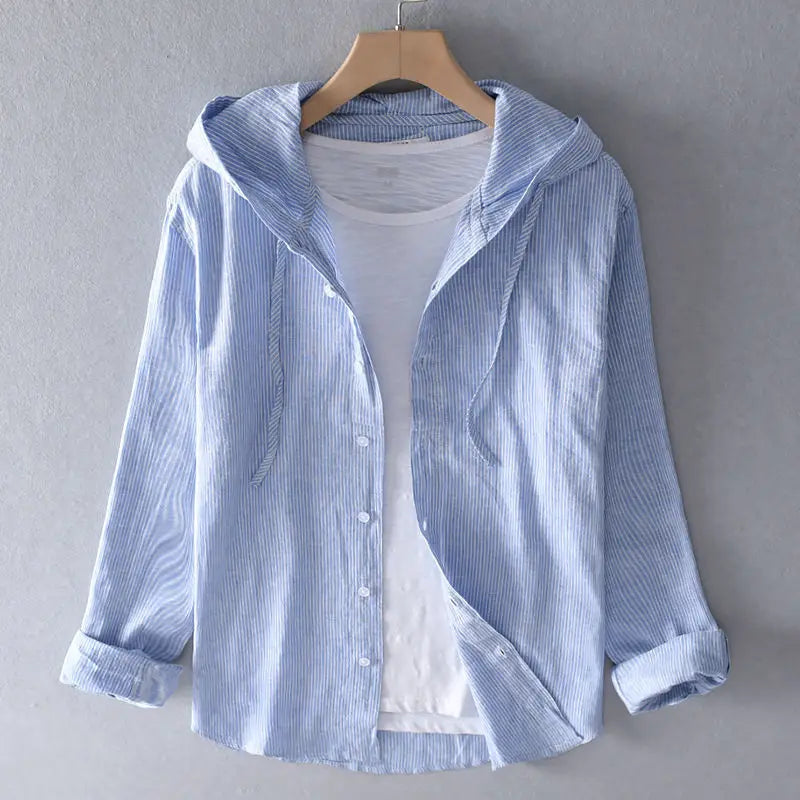 Enrico Hooded Linen Shirt